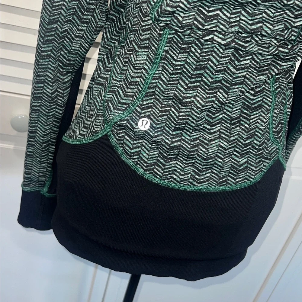 Lululemon Daily Practice Jacket Irregular Spacebone Sea Mist Deep Green / Black - Picture 12 of 16